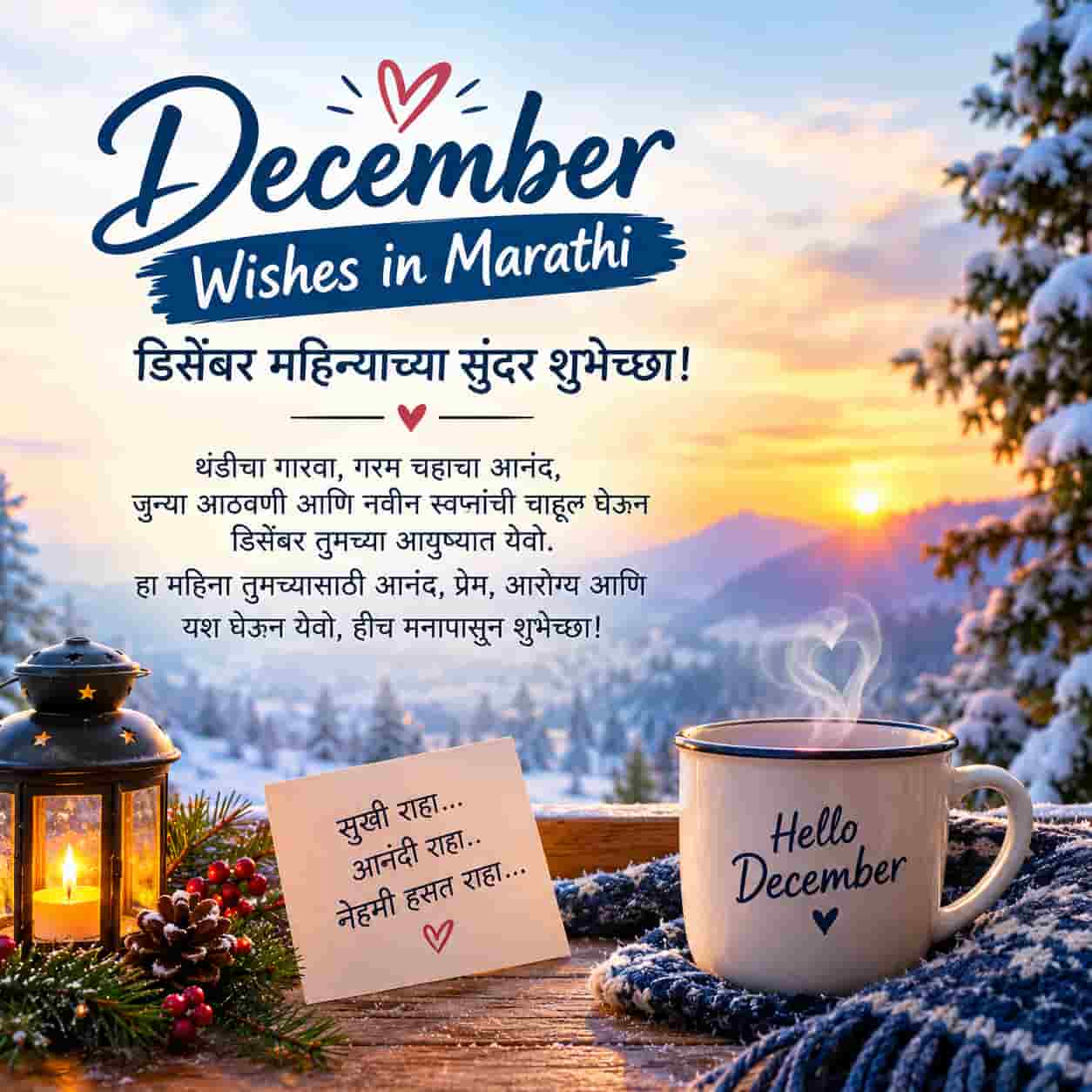  December Wishes in Marathi | डिसेंबर महिन्याच्या शुभेच्छा